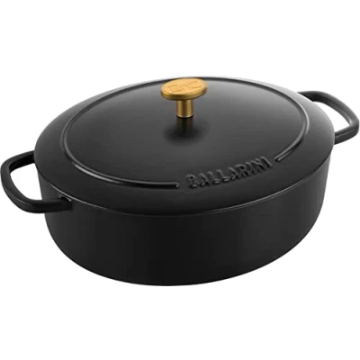 Immagine di BALLARINI Bellamonte Casseruola in ghisa smaltata, ovale, 23 cm, 2,2 l, colore: nero