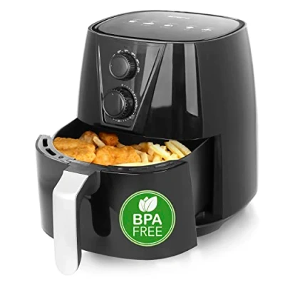 Immagine di Emerio AF 126667 Friggitrice smart ad aria calda senza olio aggiuntivo, XL, 3,8 l di capacità, alloggiamento che non si scalda dall’esterno, BPA, riscaldamento rapido, 1450 watt, colore: nero