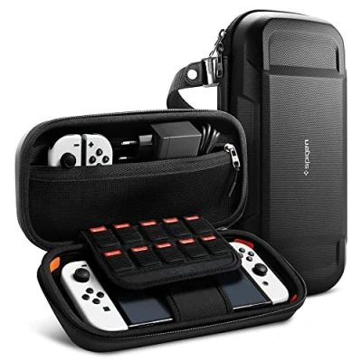 Immagine di Spigen Rugged Armor Pro Custodia Rigida da Viaggio Compatibile con Nintendo Switch OLED Nero