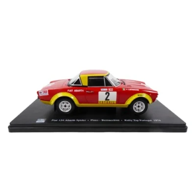 Immagine di OPO 10 Vettura in Miniatura riprodotta Scala 1/24 Compatibile per Fiat 124 Abarth Spider Rally Tap Portugal 1974 RVQ30