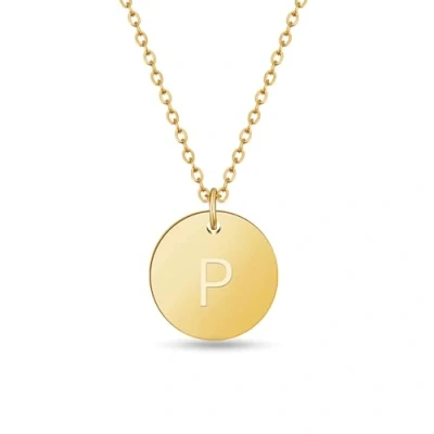 Immagine di GD GOOD.designs Collana di lettere in oro (regolabile) con ciondolo a lettera rotonda (P)