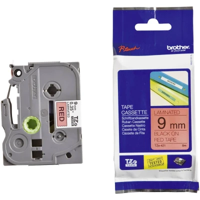 Immagine di Brother TZe 421 Cassetta nastro Colore Nastro: Rosso carattere: Nero 9 mm 8 m