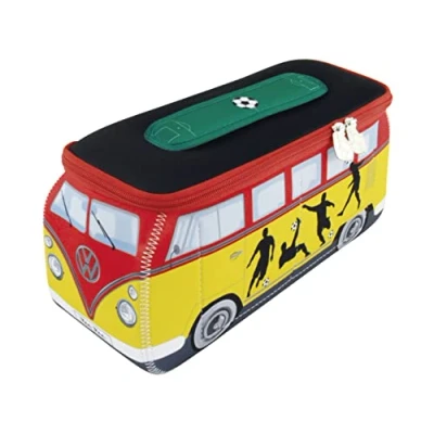 Immagine di BRISA VW Collection Volkswagen Beauty case da viaggio in Neoprene, porta oggetti con manico, Campervan Bus T1 design (Calcio/Multicolore) (Piccolo (23 x 11 8 cm))