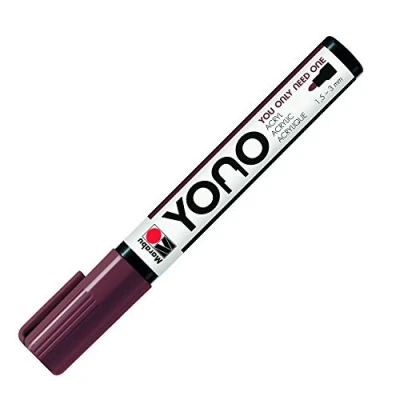 Immagine di Marabu YONO 12400103285 Pennarello acrilico versatile con punta rotonda giapponese 1,5 3 mm, a base d&#039;acqua, resistente alla luce e impermeabile, per quasi tutte le superfici