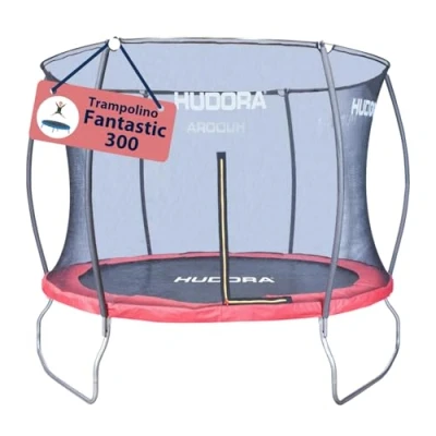 Immagine di HUDORA Trampolino Fantastic in diverse misure da giardino con rete di sicurezza Tappeto elastico fino a 100kg family telo extra sui bordi bambini e adulti