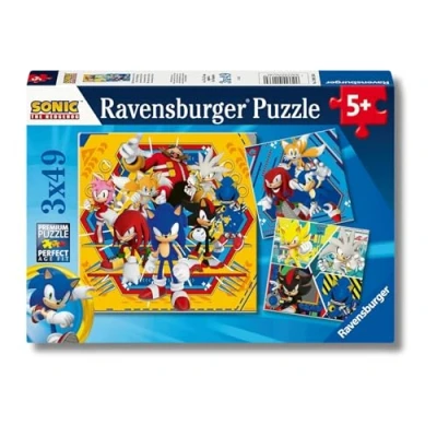 Immagine di Ravensburger Puzzle Sonic, Collezione 3x49, 3 da 49 Pezz...