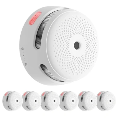 Immagine di X Sense Smarter rilevatore di fumo WiFi XS01 M, compatibile con app Home Security, modello FS61, 85 dB allarme, mini e incendio senza fili, 6 pezzi