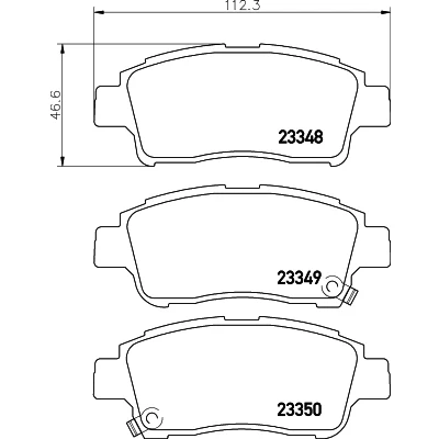 Immagine di HELLA 8DB 355 017 071 Kit pastiglie freno con segnalatore acustico usura TOYOTA: Yaris III Hatchback, I Hatchback