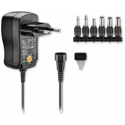 Immagine di goobay 64977 alimentatore di rete universale, 12 V/12 W, 1 A, con spina DC 5,5 mm x 2,1 mm, per TV Box, router, striscia LED, videocamera/1,8 m