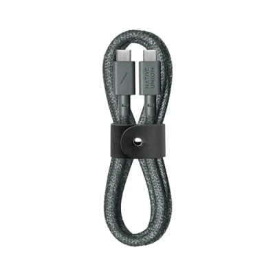Immagine di Native Union Type C Belt Cable Cavo di ricarica ultrarobusto USB a da 4 piedi compatibile con iPhone 16, 16 Plus, Pro, Pro Max, iPad Air, S23,Flip 5,Fold 5 (verde ardesia)
