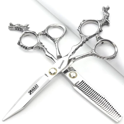 Immagine di forbici professionale ad alta durezza 440c professionali da 6 pollici 17.5cm salone parrucchiere taglio speciale (scissors set)