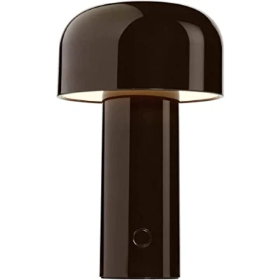 Immagine di FLOS Bellhop Table Lampada da Tavolo Senza Fili Ricaricabile, Design E. Barber e J. Osgerby, Led Dimmerabile 4 Step, Cavo Micro USB C, 2.5 W, 100 240/5 V, 125x210 mm, Colore Cioko