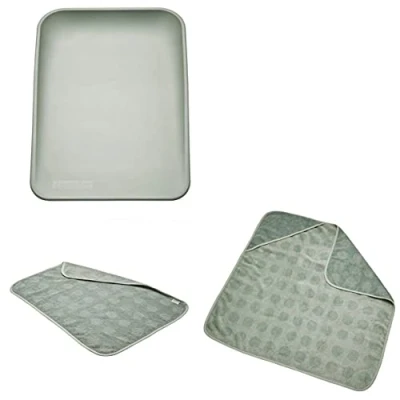 Immagine di Leander Matty Cuscino per fasciatoio + topper cappuccio con cappuccio, colore verde scuro