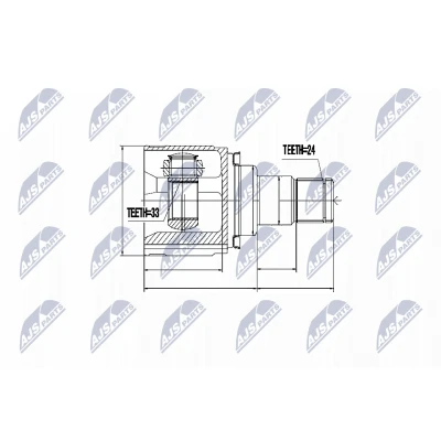 Immagine di NTY NPW MS 037 Kit Giunto Omocinetico cambio manuale sul lato del
