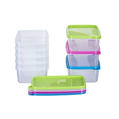 Immagine di MiraHome Set di 8 contenitori salvafreschezza, 1 l, rettangolari, 18 x 12 6,5 cm, colori assortiti