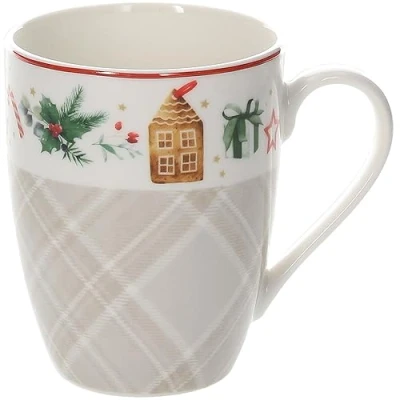 Immagine di Tognana Xmas Joy, set 6 mug 350 cc, New Bone China, bianco