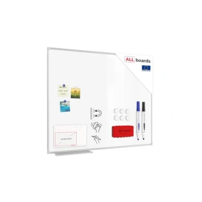 Immagine di ALLboards Classic A7 Lavagna magnetica con cornice in alluminio 100x80cm bianco