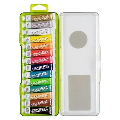 Immagine di JOLLY tempera, set di colori a guazzo per bambini, la scuola, 14 tubetti da 7,5 ml ciascuno, colorati, 105 ml, diluibili con acqua, alto grado miscibilità, completamente atossici