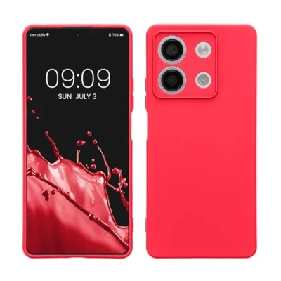 Immagine di kwmobile Custodia Compatibile con Xiaomi Redmi Note 13 5G Cover Back Case per Smartphone in Silicone TPU Protezione Gommata rosa shocking