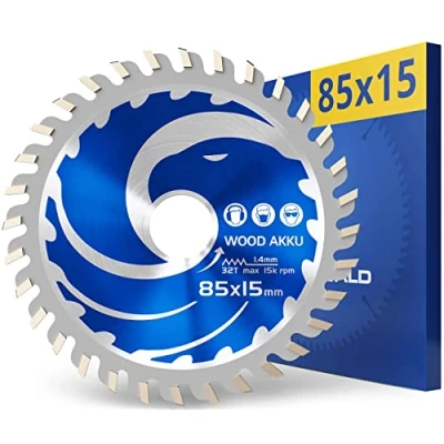 Immagine di FALKENWALD Lama per sega circolare a batteria 85 x 15 Ideale legno Compatibile con Bosch GKS 12 v 26, 85, Makita Mini mm