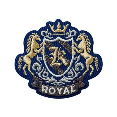 Immagine di Monoquick Toppa termoadesiva con stemma Royal College, 5,0 x 4,5 cm, colore: blu e oro