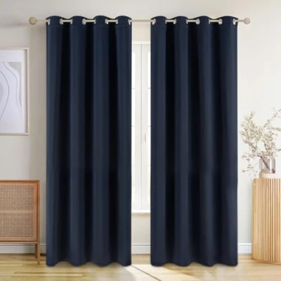 Immagine di Blumtal tende per interni oscuranti 2 pz 175x140cm con occhielli camera da letto isolanti tenda oscurante interno divisoria blu