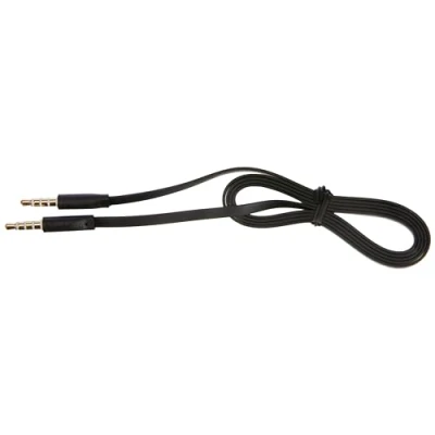 Immagine di System S Cavo Piatto per Cuffie Stereo AUX a 4 Poli, 2 x 3,5 mm, da Colore: Nero
