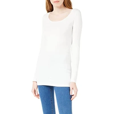 Immagine di Vero Moda Vmmaxi My Ls Soft Long U neck Noos, Maglietta a maniche lunghe, Bianco (Bright White), S Donna