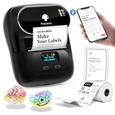 Immagine di Phomemo M110 Bluetooth Stampante Per Etichette Portatile iOS e Android, a Codice Barre Vestiti, Gioielli, Vendita al Dettaglio, la Casa, Con 1 Rotolo di