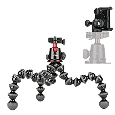 Immagine di JOBY Kit GorillaPod 5K con Attacco GripTight PRO. Treppiede in Alluminio Flessibile e BallHead per Smartphone, Modalità Orizzontale o Verticale. Sostiene fino a 5 kg.