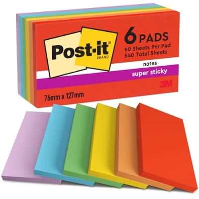 Immagine di POST IT CF6 SK 76X127MM 6X90FF PLAYFUL