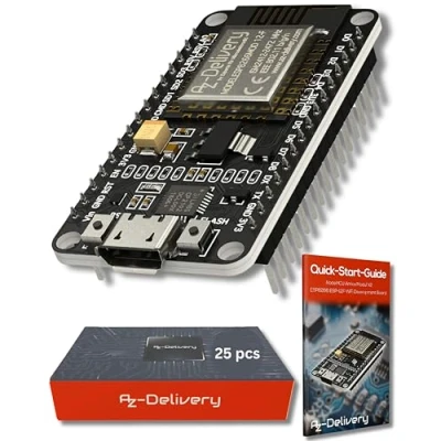 Immagine di AZDelivery 25 x NodeMCU Amica V2 ESP8266 ESP 12F, Modulo Wifi IoT con CP2102, Development Board compatibile Arduino incluso un E Book!