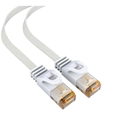 Immagine di mumbi 26625 Cat.6 UTP Cavo di Rete Ethernet Patch con connettori RJ 45, ultra piatto 5.00m, bianco