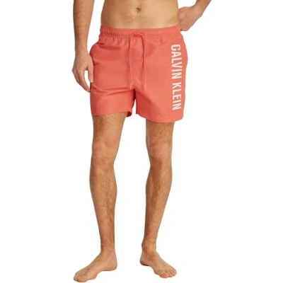Immagine di Calvin Klein Uomo Pantaloncino da Bagno Medium Drawstring con Coulisse, Arancione (Dazzling Coral), 4XL