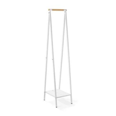 Immagine di Brabantia Stand Appendiabiti Linn, compact Riponi, Appendi, arieggia o asciuga gli indumenti Robusto telaio in acciaio e asta bambù 47,6 cm x 34 170 White
