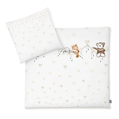 Immagine di Julius Zöllner Biancheria da letto per bambini 80 x + 35 40 cm, set 2 pezzi di copripiumino e federa, 100% cotone, con chiusura lampo, standard 100 by OEKO TEX
