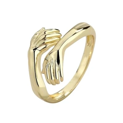Immagine di Bcenoilua Anelli Abbraccio da Donna in Argento Sterling 925 Anello di Coppia Regolabile Aperto Amore Romantico Promessa Gioielli Regalo San Valentino per Uomo