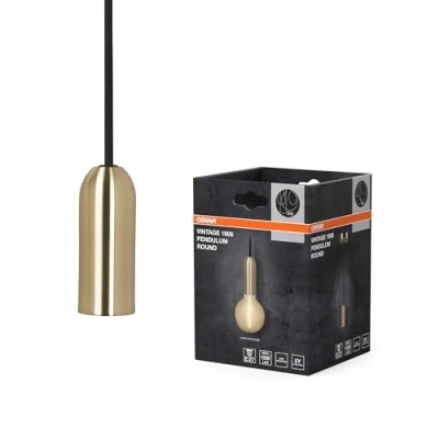 Immagine di OSRAM Vintage 1906® Pendulum ROUND E27, oro, max. 25W (LED 15W), attacco portalampada a sospensione per interni, rosone tondo, abbinabile lampade 1906 o smart