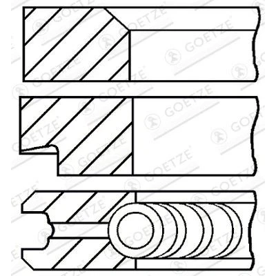 Immagine di GOETZE ENGINE 08 438500 00 Kit Fasce Elastiche 82,5 VOLKSWAGEN: Golf 5, Touran I, Plus / Crossgolf, AUDI: A3 Sportback, A4 B7 Avant, Hatchback