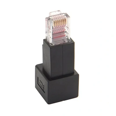 Immagine di Cablecc Adattatore per cavo di rete/Lan Ethernet, ad angolo retto 90 gradi, tipo 8P8C/FTP/STP/UTP, Cat 5e, da maschio a femmina
