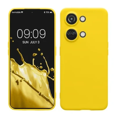 Immagine di kwmobile Custodia Compatibile con OnePlus Nord 3 5G Cover Back Case per Smartphone in Silicone TPU Protezione Gommata giallo radiante