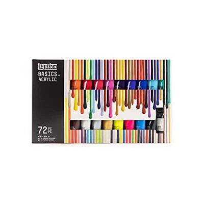 Immagine di Liquitex 3699401 Basics Pittura acrilica, Pigmenti per artisti monopigmentati, Resistente alla luce, durevole nel tempo, Finitura satinata, Set di colori 72 Tubetti da 22 ml