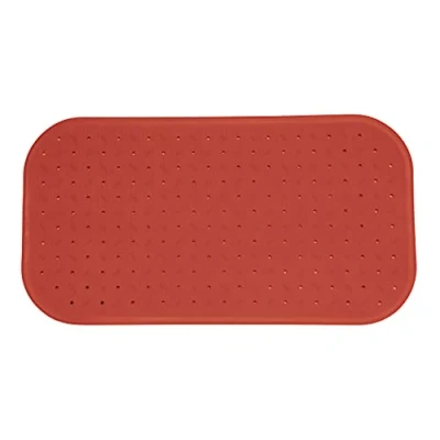 Immagine di MSV Tappetino da Doccia di Alta qualità, Antibatterico e Antiscivolo, con Ventose, Colore Rosso Terracotta, Profumo Rose, Circa 36 x 76 cm, Lavabile a 60 C, Gomma, Large