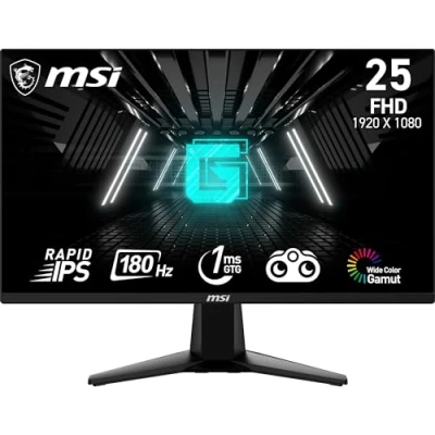 Immagine di MSI G255F Monitor Gaming 24,5&quot;, 180 Hz, 1ms, Rapid IPS, FHD (1920x1080), Adaptive Sync, Night Vision, Anti flickr, Less Blue light Display Port 1.2a / HDMI 2.0b