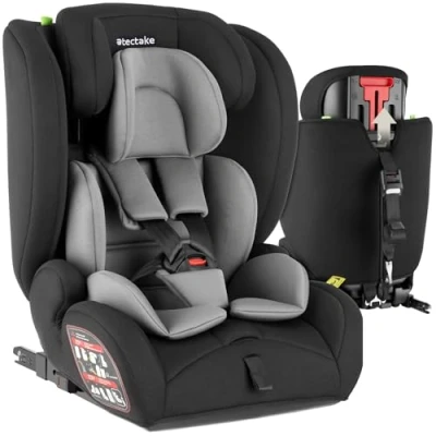 Immagine di tectake® Seggiolino Auto Bambini i Size, Omologato ECE R129, Cintura a 5 Punti, ISOFIX e Top Tether, Poggiatesta Bimbi Regolabile 8 Livelli GrigioScuro/Nero