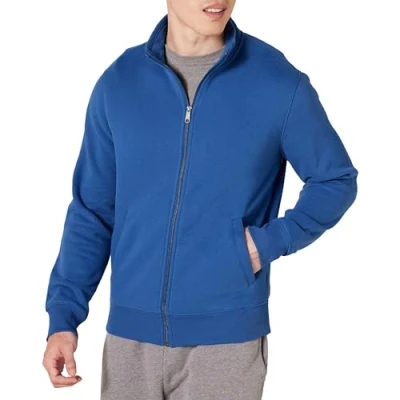 Immagine di Amazon Essentials Felpa con Collo a Lupetto Cerniera Integrale Uomo, Blu, L