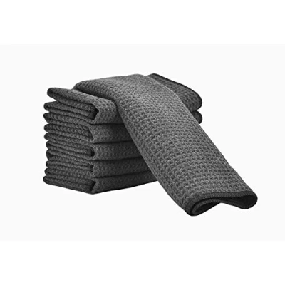 Immagine di Aniease Asciugamani da cucina in microfibra, super assorbente, ad asciugatura rapida, set di 6 panni per la pulizia (grigio, 30 x cm)