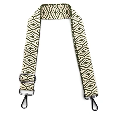 Immagine di Tracolla per Borsa Donna Verde Militare, Regolabile, Colorata Cinghia di Ricambio Larga 3.8cm con Argento Moschettoni Accessori Borsette Ragazza DIY, #10