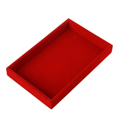 Immagine di Guillala 1 vassoio in velluto per gioielli, organizer impilabile, ideale collane, anelli, bracciali e orecchini