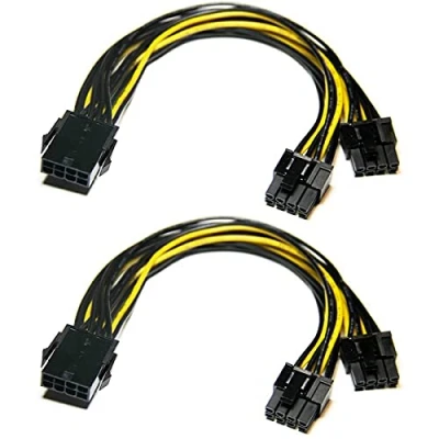 Immagine di YieJoya Cavi di Alimentazione Adattatore PCIe da 8 Pin a pin, Confezione Doppia Doppio (6+2) Scheda Grafica GPU VGA Prolunga Y Cavo Convertitore Video Mining